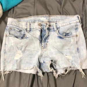 Ripped jean shorts